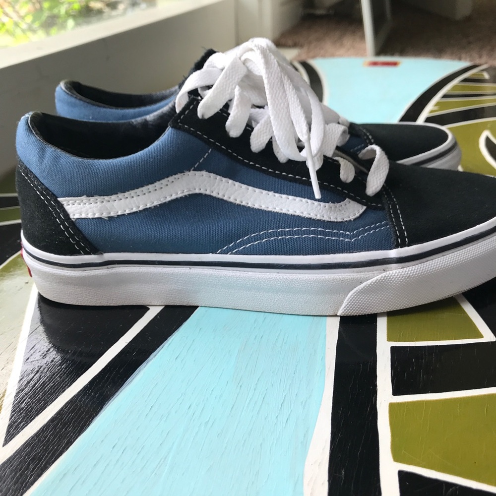 VANS Blue Black Womens size 6.5 Men’s 5